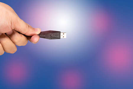 USB 3.0-4.0 head, new technology, hand held fiber optic system Isolated from the backgroundの写真素材