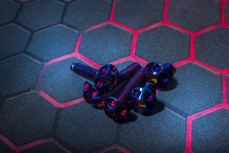 Titanium system nut Threaded and lightweight tetnodol, heat gradation and technology, solid set.