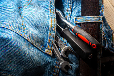 jeans mechanic tools Jean with equipmentの写真素材