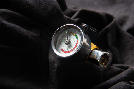 Wind gauge unit bar Vintage Scale To Measure Steam Pressure on background technologyの写真素材