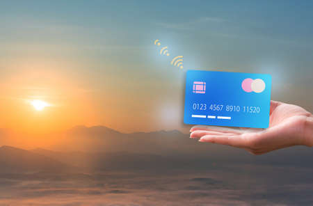 Â  credit card isolated on wifi technology, securityの写真素材