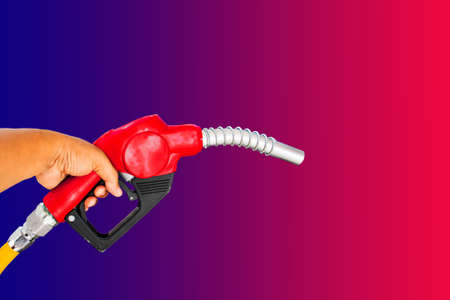 Nozzle red green yellow orange color fuel gasoline dispenser hand held separatorの写真素材