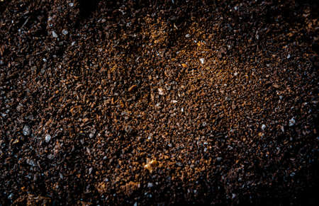 Coffee grounds Coffee grind texture background , banner, closeup Background Image with high resolutionの写真素材