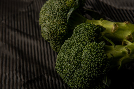 Broccoli is a good vegetable with benefits.の写真素材