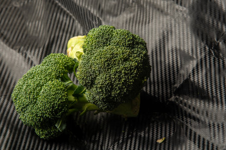 Broccoli is a good vegetable with benefits.の写真素材