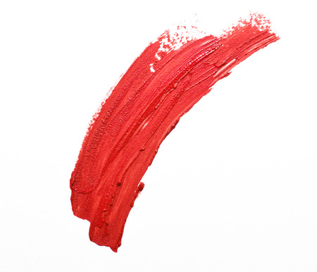 red lipstick stroke isolatedの写真素材