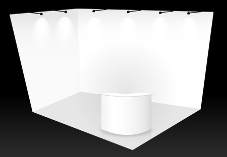 trade show booth with counterのイラスト素材
