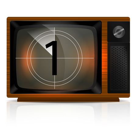 Countdown 1 on the Retro TVのイラスト素材