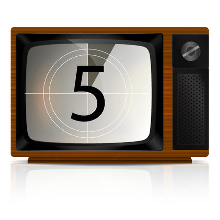 Countdown 5 on the Retro TVのイラスト素材