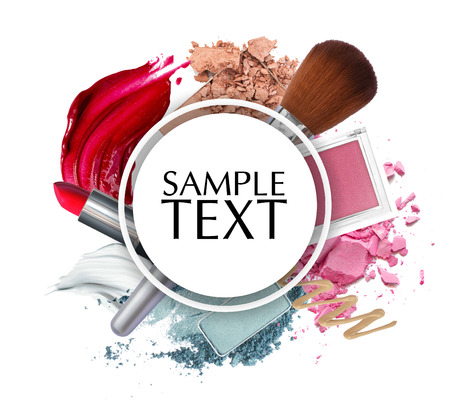 beautiful cosmetic promotion circle frameの写真素材