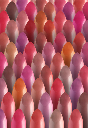 Multicolored color lipsticks pattern backgroundの写真素材