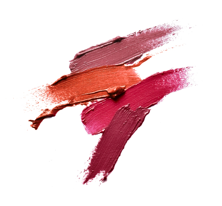 Collection of various Smears lipstick on white background Use for advertisingの写真素材
