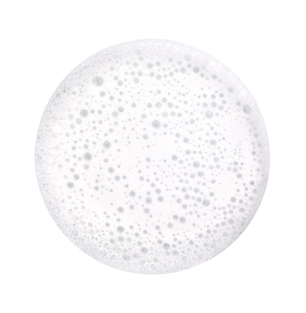 Foam bubble circle shape isolated on white backgroundの写真素材
