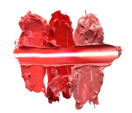 Collection of smudged lipsticksの写真素材
