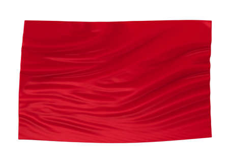 Abstract of red wavy silk in the air isolated on white background for banner, poster, promotion 3d...