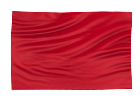 Abstract of red wavy silk in the air isolated on white background for banner, poster, promotion 3d illustrationの写真素材