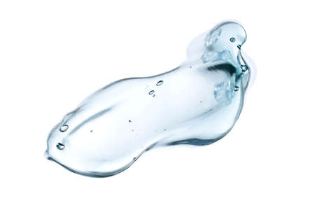 Cosmetic cream transparent gel serum texture with micro bubble on white background beauty conceptの写真素材