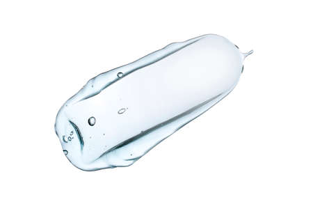 Cosmetic cream transparent liquid gel serum texture with micro bubble on white background beauty conceptの写真素材