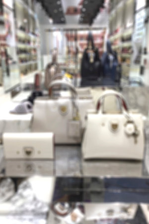 Blurred fashion bag shop at department storeの写真素材