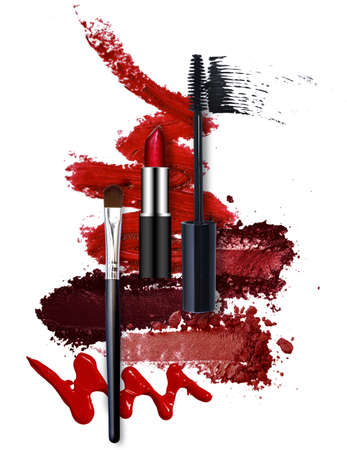 various cosmetic red fashion theme creative conceptの写真素材