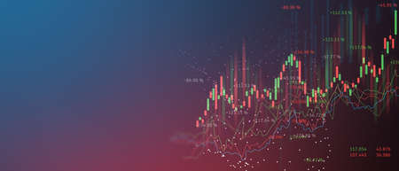 Stock market or trading graph data business digital background banner conceptの写真素材