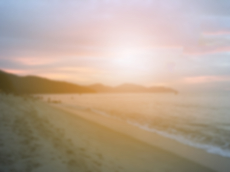 Abstract/Blurred background of sunset on the beachの写真素材