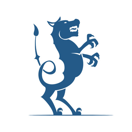 Heraldic animal. This vector can be used as trademark or a print on fabric.のイラスト素材