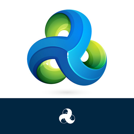 Three volume looped infinity. Infinite loop. Icon for the application or Web siteのイラスト素材