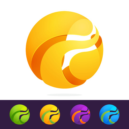 Sphere trendy, vibrant and colorful concept. Vector design template elements for your application or company branding.のイラスト素材