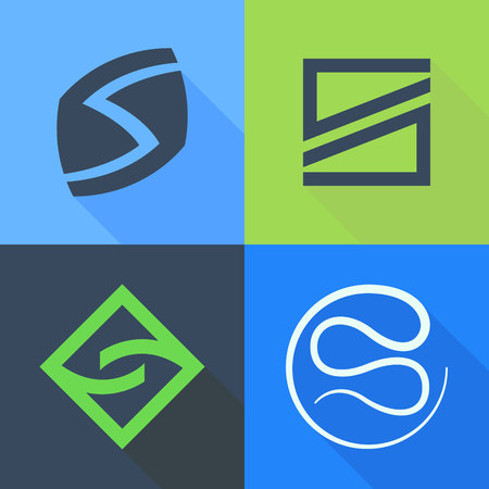 Letter trendy, flat colorful concept. Vector design template elements for your application or corporate identity.のイラスト素材