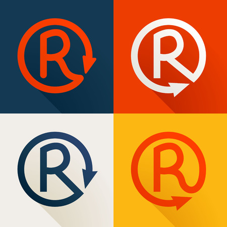 Letter trendy, flat colorful concept. Vector design template elements for your application or corporate identity.のイラスト素材