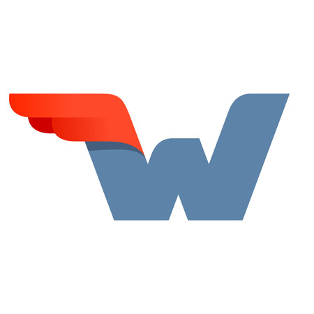 W letter logo design template. Fast speed vector unusual letter. Vector design template elements for your application or company.のイラスト素材