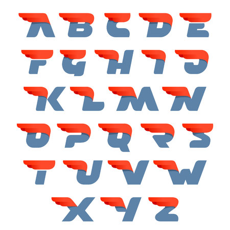 Fast speed english alphabet letters. Vector design template elements for your application or company.のイラスト素材