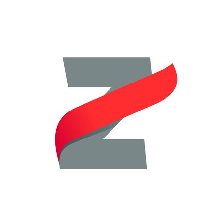 Z letter icon with fast speed red wing. Typeface,  design template elements for sport, race, aviation etc.のイラスト素材