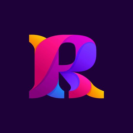 Vector of Overlapping gradients letter R - ID:134422609 - Royalty Free