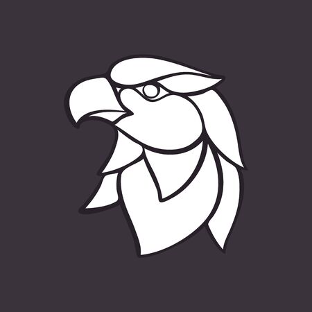 Eagle head mascot vector logo. Animal design for sport team branding, powerful print, heraldic label, beast badge, card or illustration.のイラスト素材