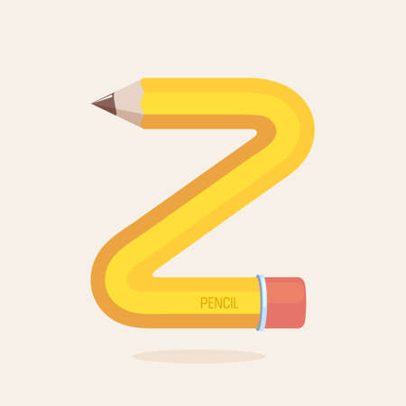Z letter formed by pencil. Vector design template elements for your application or corporate identity.のイラスト素材