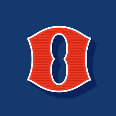 Classic style O letter Sport logo. Retro font perfect to use in any team labels, baseball logos, college posters, tackle identity, etc.のイラスト素材