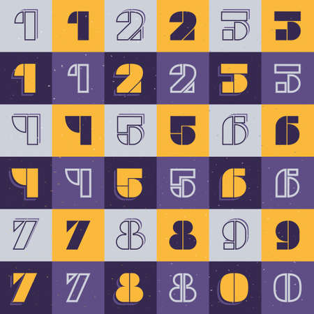 Stencil numbers set. Flat icons perfect to use in any military labels, sport logos, graffiti...