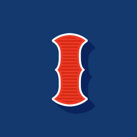 Classic style I letter Sport logo. Retro font perfect to use in any team labels, baseball logos, college posters, tackle identity, etc.のイラスト素材