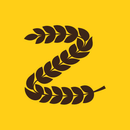 Z letter logo made of laurel wreath. Vector design template elements for your application or corporate identity.のイラスト素材