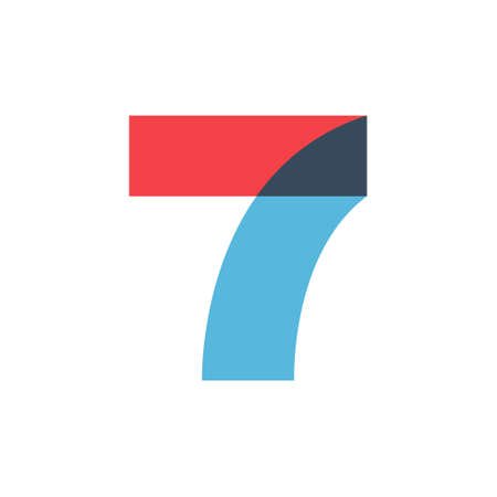 Number seven logo colored brightly and vividly with colors overlay. You can use it in your corporate...