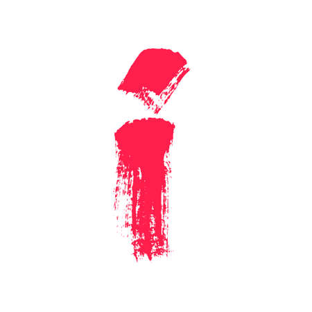Letter I painted with a dry brush. Hand drawn font. Vector grunge style design elements for use in posters or prints.のイラスト素材