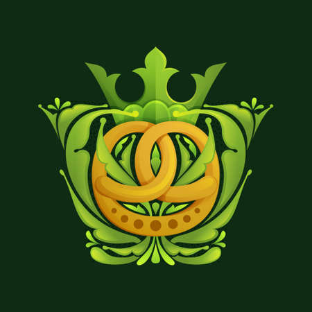 Vintage logotype for bakery with pretzel. Vector design template elements for your application or corporate identity.のイラスト素材