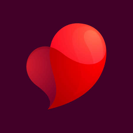 Heart symbol logo template. Vector design template elements for your application or corporate identity.のイラスト素材