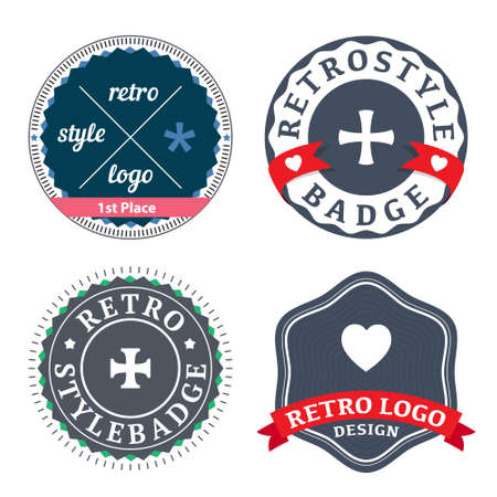 Hipster vintage lables, badges or logotypes set. Vector design template elements for your application or corporate identity.のイラスト素材