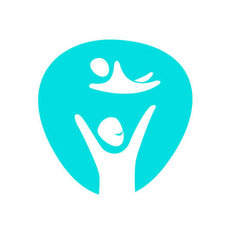 Colorful happy family  design. Vector elements for your application or corporate identity design.のイラスト素材