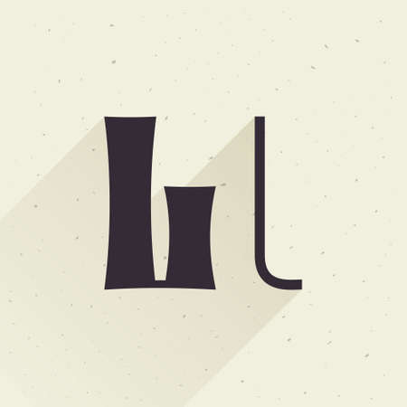 Letter L logo for your fun and happy design projects. The main idea of this font is a quirky replacement of heavy uppercase and light lowercase symbols.のイラスト素材