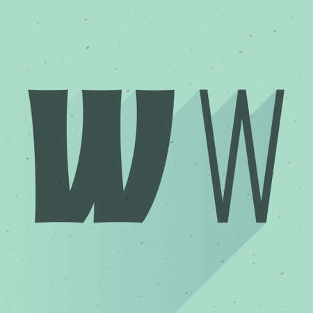 Letter W logo for your fun and happy design projects. The main idea of this font is a quirky replacement of heavy uppercase and light lowercase symbols.のイラスト素材