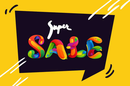 Super Sale lettering for your Black Friday poster, flyers, and other advertising.のイラスト素材